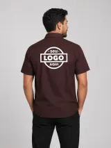Camisa Aberta Tradicional - Manga Curta (Tricoline 100% algodão) - Camisas Sociais | América Uniformes MODERNA MENINAS MODA INFANTIL LTDA - foto 2