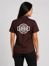Camisa Aberta Tradicional - Manga Curta (Tricoline 100% algodão) - Camisas Sociais | América Uniformes MODERNA MENINAS MODA INFANTIL LTDA - foto 4