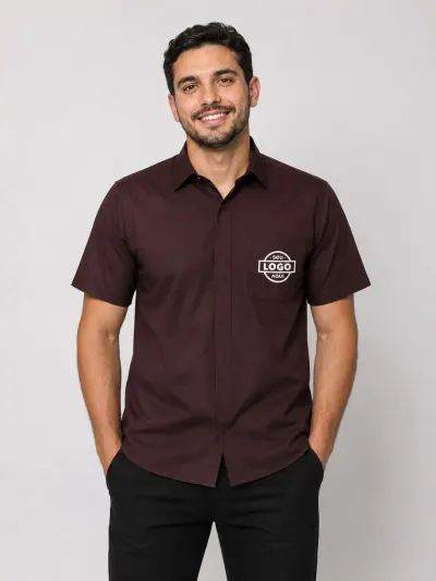 Camisa Aberta Tradicional - Manga Curta (Tricoline 100% algodão)