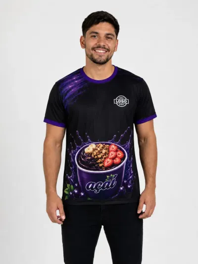 Camiseta Gola O - Manga Curta (Dry Fit Sublimado)