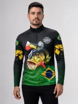 Camiseta Gola Alta - Manga Longa (Dry Fit Sublimado) - Gola Alta / Pesca | América Uniformes MODERNA MENINAS MODA INFANTIL LTDA - foto 1