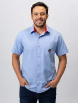 Camisa Social Vista Italiana com Bolso - Manga Curta (Tricoline) - Camisas Sociais | América Uniformes MODERNA MENINAS MODA INFANTIL LTDA - foto 2